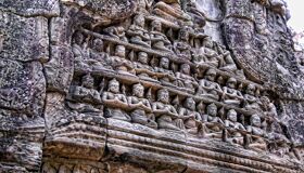 Khmer Statues on the Wall of the Angkor Temples, Siem Reap